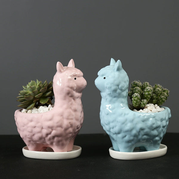 Cute Alpaca Succulent Pot Ceramic Planter