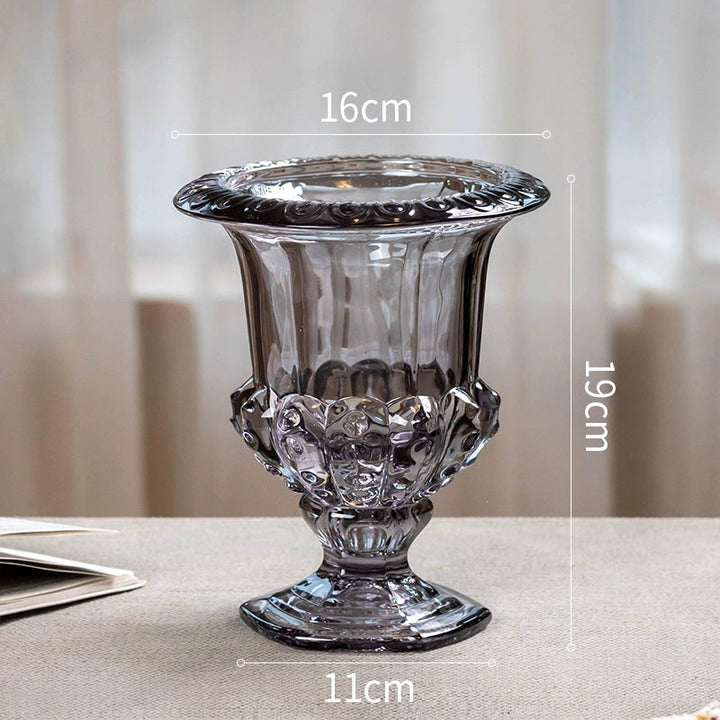 Pedestal Vintage Crystal Glass Urn Vase