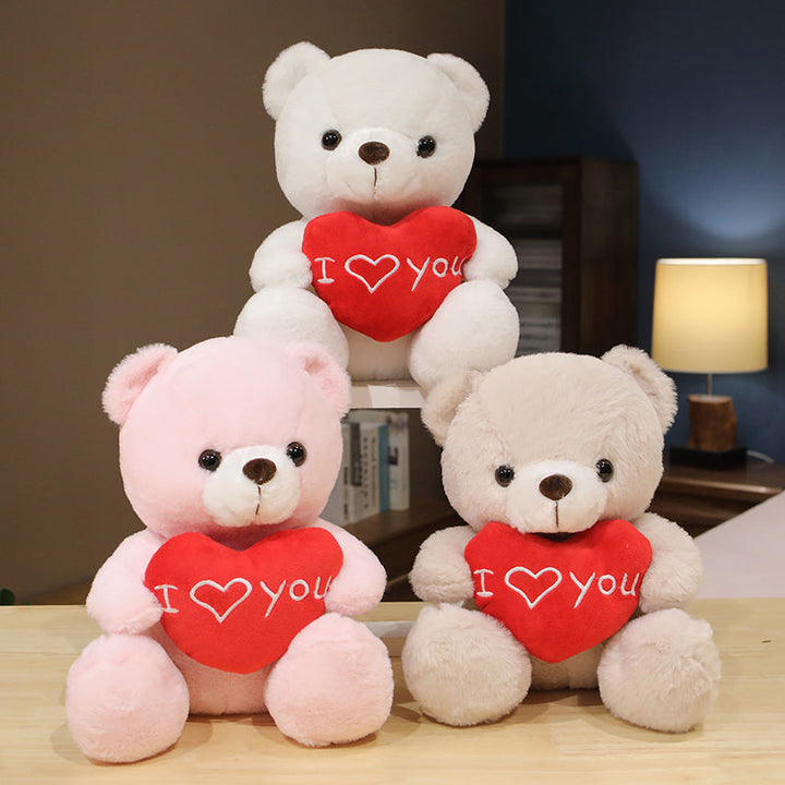 I Love You Plush Bear with Heart 28cm is a delightful addition to your valentine's day flowers collection.