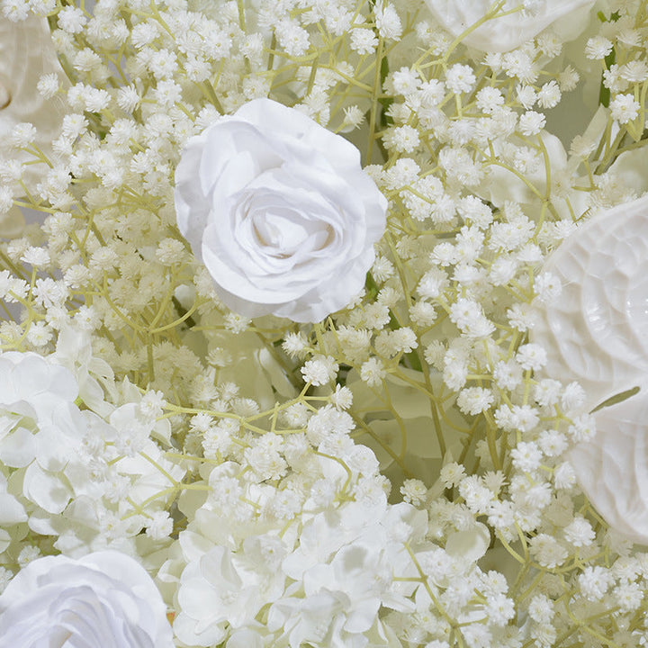 Flower Arch White Baby's Breath Hydrangea Rose Artificial Floral Event Proposal Wedding Decoration