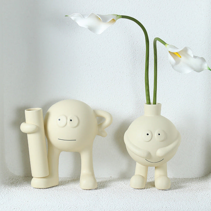 Adorable ceramic vases in whimsical character shapes