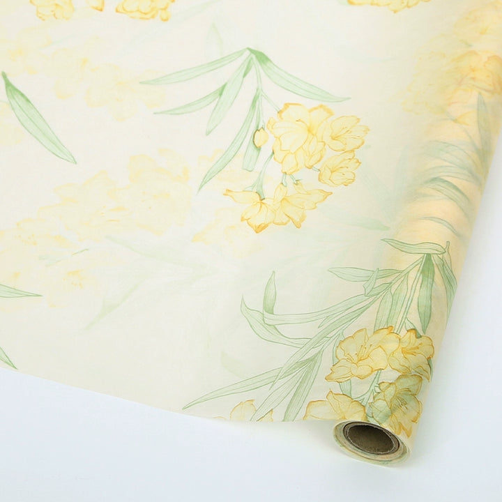 Floral Watercolor Non-Woven Flower Wrapping Paper - 50cm x 5 Yards