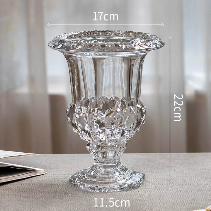 Pedestal Vintage Crystal Glass Urn Vase