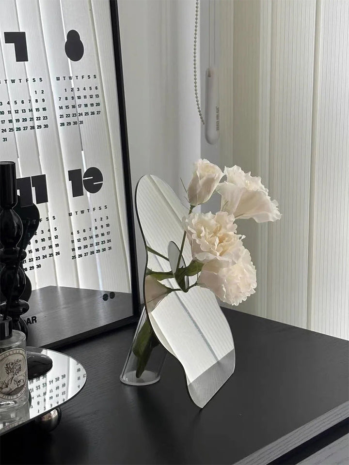 Minimal Style Acrylic Mirror Flower Vase Art Decor