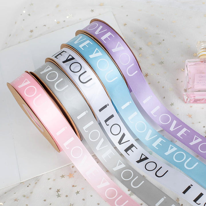 I LOVE YOU Polyester Satin Ribbon (25mmx50Yd) is a delightful addition to your valentine flowers collection.