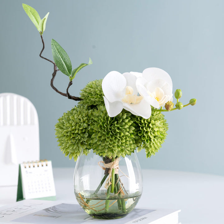 Artificial Bouquet with Glass Vase, perfect as artificial flower.