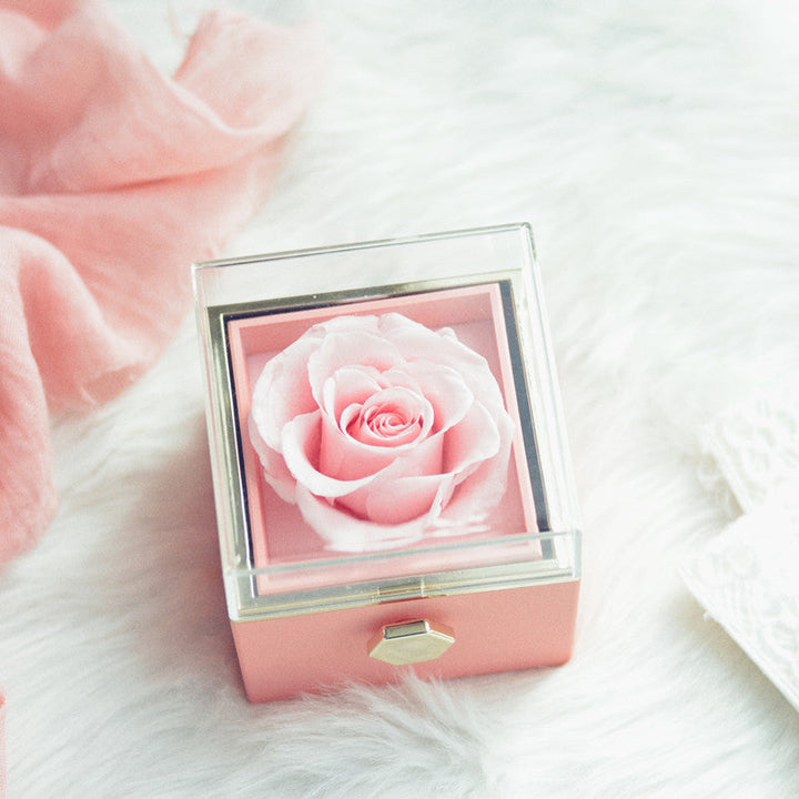 Rotates 360° Eternal Rose Velvet Jewelry Box is a delightful addition to your valentine's gifts collection.