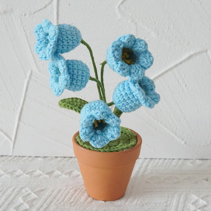 Artificial Orchid Finished Crocheted Potted Flower