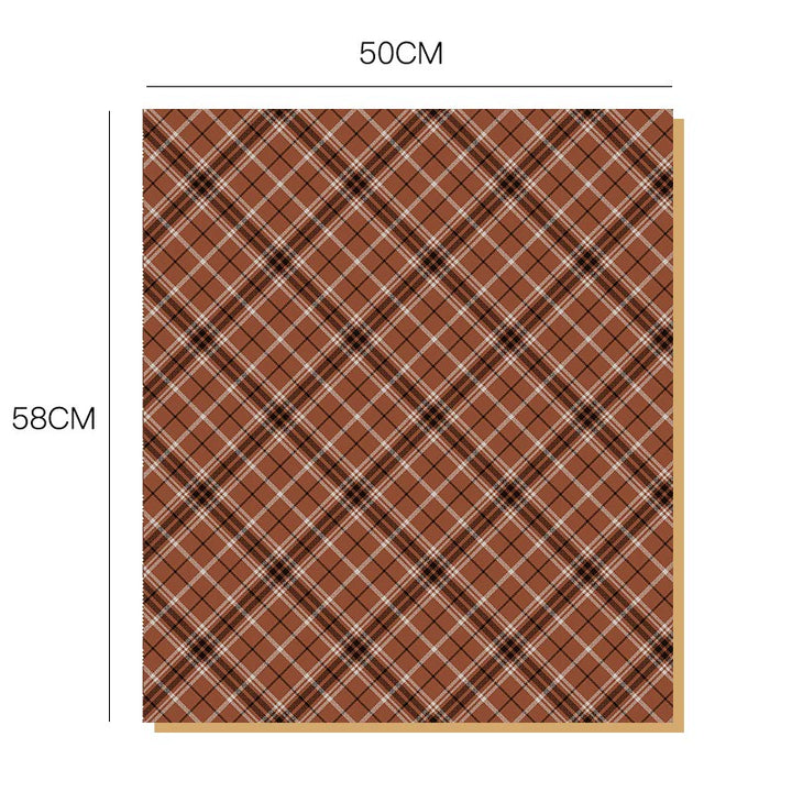 Autumn-Winter Madras Plaid & Baroque Flower Wrapping Paper Set