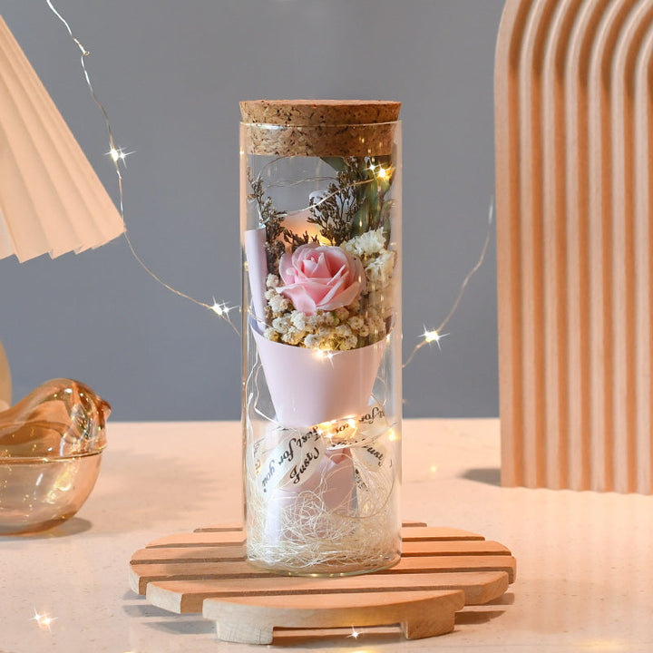 Glass Tube Dried Flowers Bouquets Birthday Valentine Gift is a delightful addition to your valentine flowers collection.