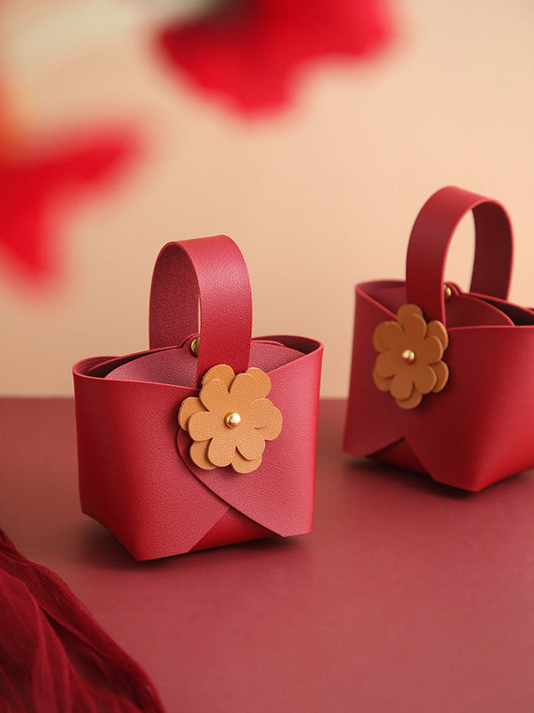 Cute Flower Leather Party Favor Bags Pack 20 (9x6x16cm)