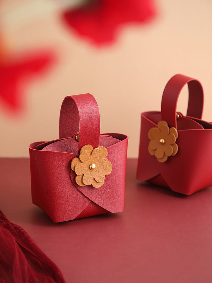 Cute Flower Leather Party Favor Bags Pack 20 (9x6x16cm)