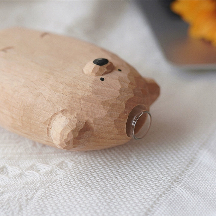 Adorable Handmade Wood Bear Vase