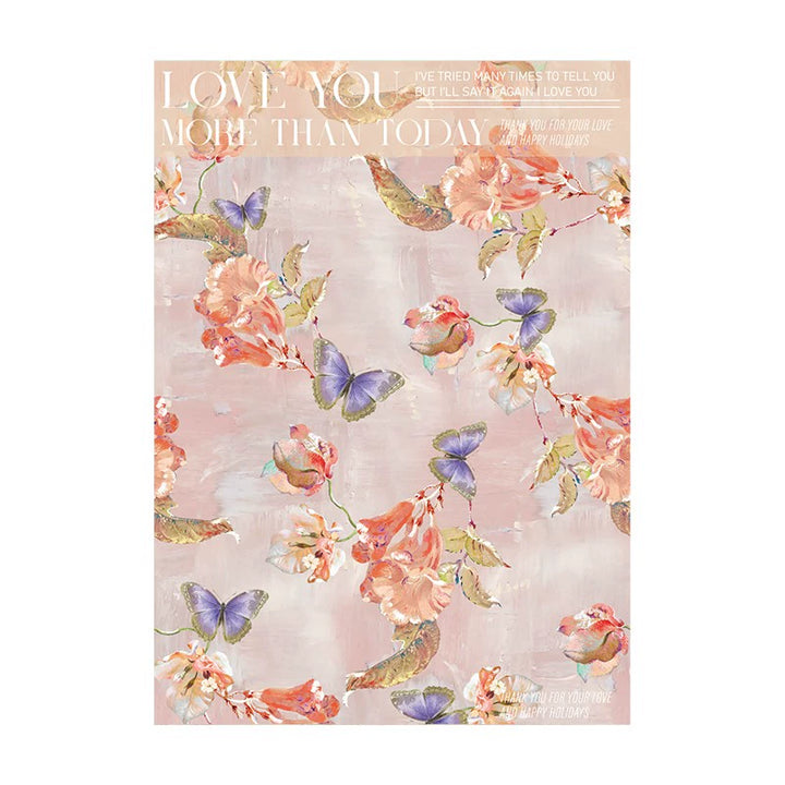 Romantic Oil Painting Floral Kraft Wrapping Paper 