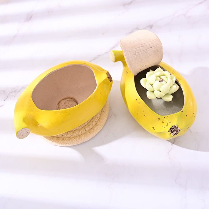 Cute Banana Mini Ceramic Plant Pot