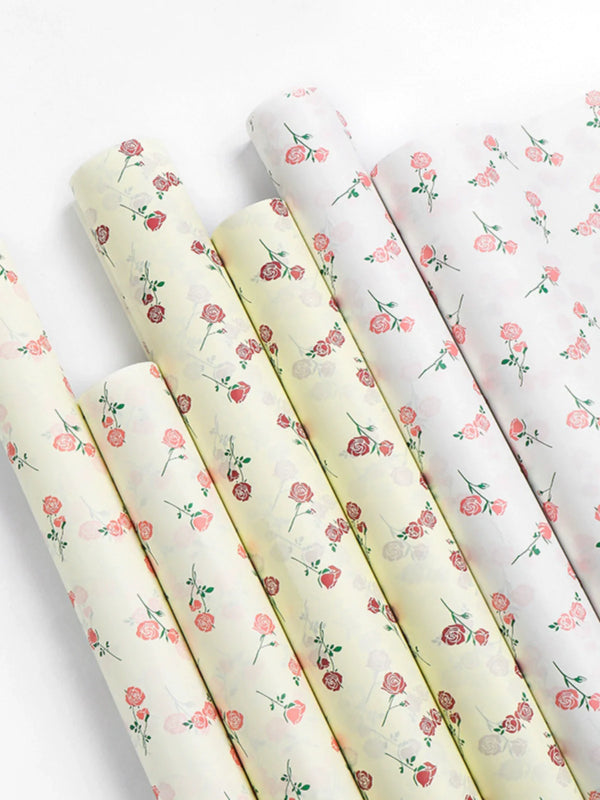 Original Romantic Rose Bouquet Wrapping Paper – 20 Sheets (50x70cm)