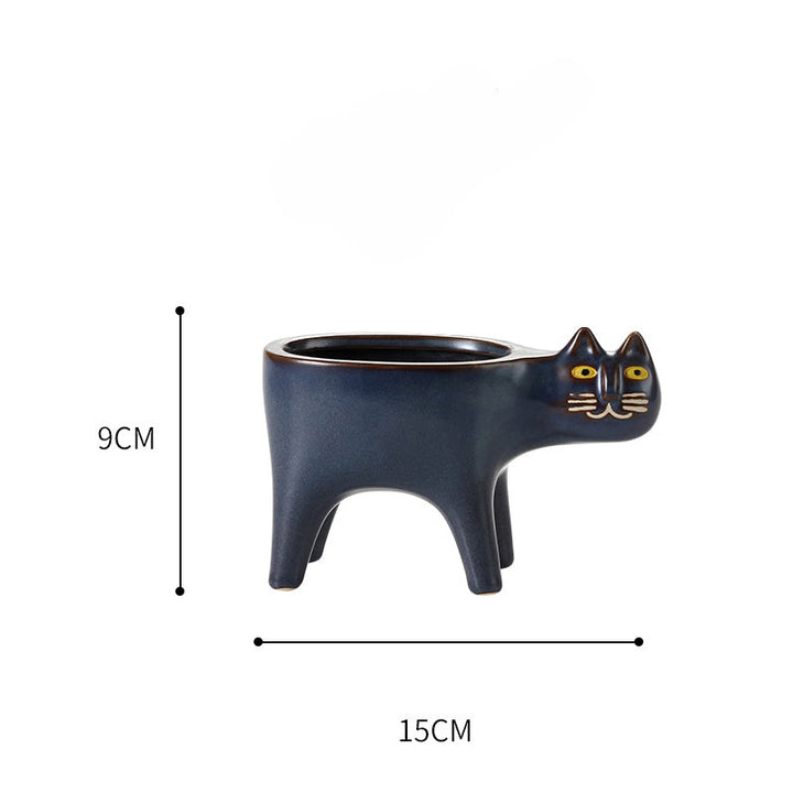 Cute Cat Ceramic Cactus Succulent Pot