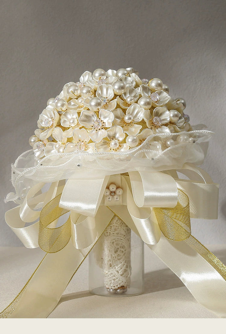 Luxury Artificial Pearl Beaded Wedding Bouquet