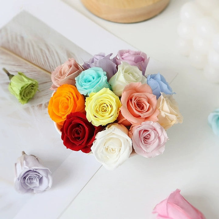 Preserved Mini Roses – 2-3CM Single Bloom for DIY Crafts, Multi-Color Options