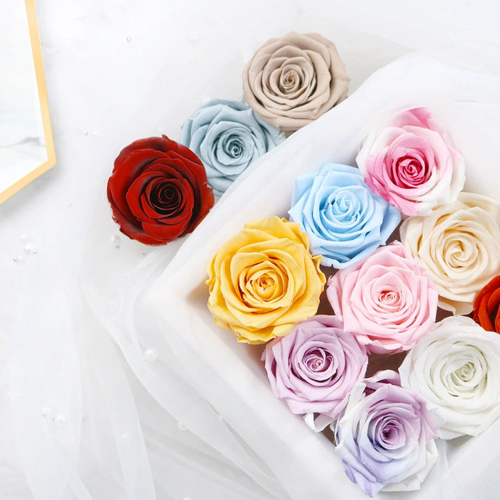 Preserved Single Rose Head for DIY Crafting – 4-5cm, Multiple Color Options