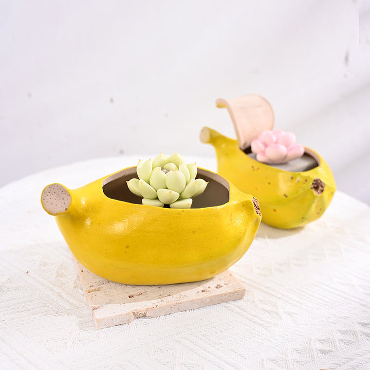 Cute Banana Mini Ceramic Plant Pot