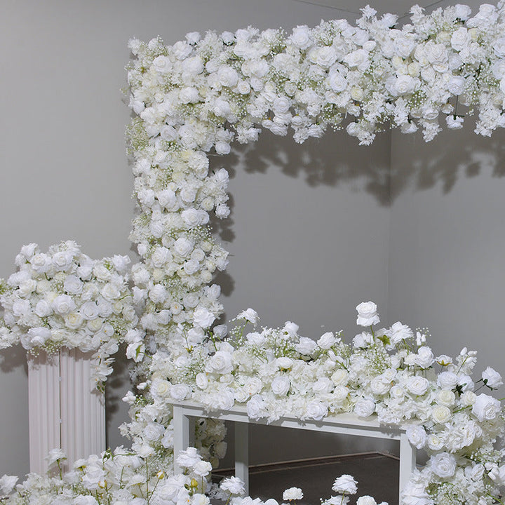 White Rose Flower Arch Set for Wedding Party Proposal Decor