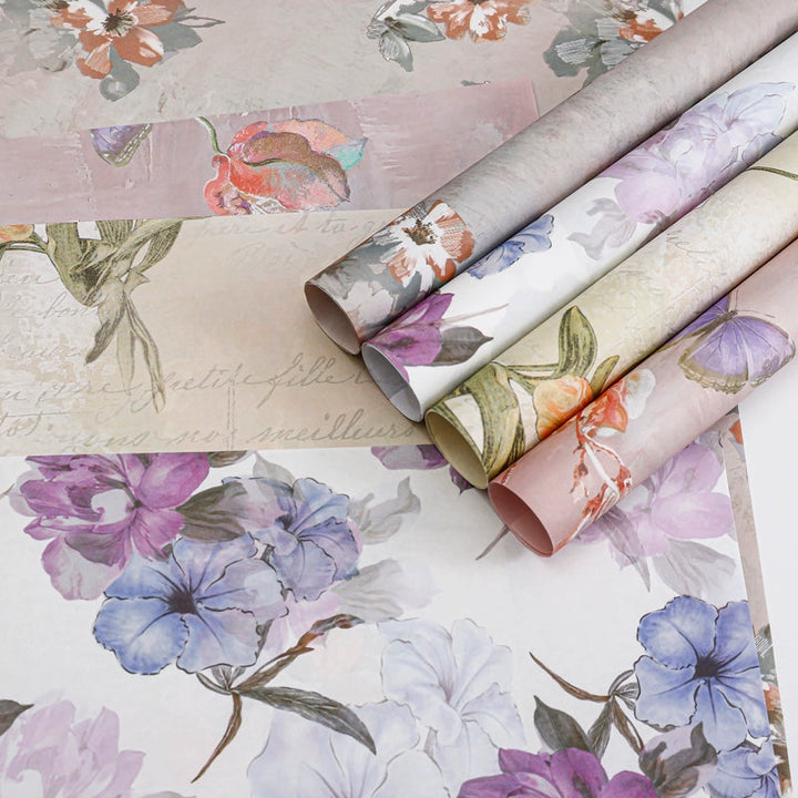 Blooming Blossoms Floral Wrap Paper Pack 20 (38x52cm)