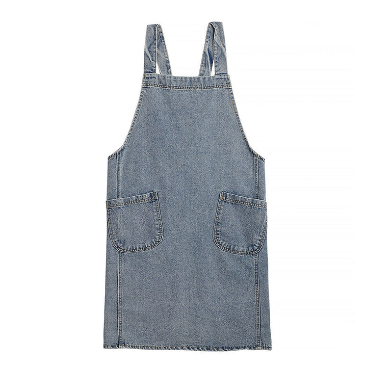 Distressed Denim Florist Apron with Pockets