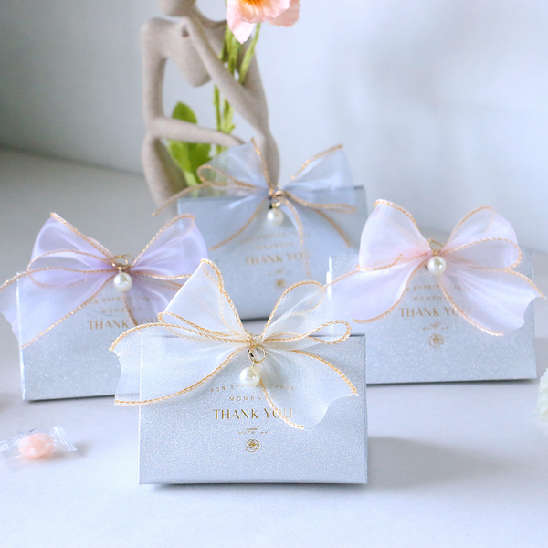 10 pieces of giftbox for Pink Wedding Sugar Chocolate, each measuring 5x5x5cm.