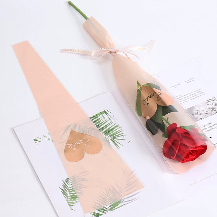 Gold Heart Single Stem Rose Flower Sleeves Pack 30 is a delightful addition to your valentine's day bouquets collection.