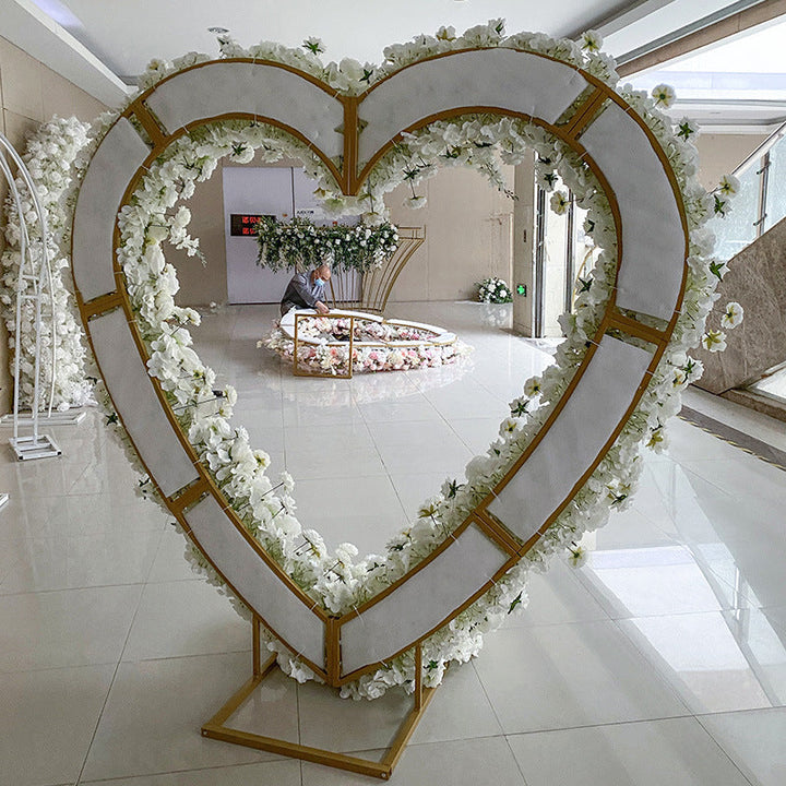 RTS Flower Arch 5D Roses Heart Shaped Floral Set Backdrop Proposal Wedding Party Decor