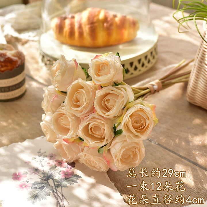 Vintage Terracotta Burnt Orange Mini Rose Bouquet for Wedding and Home Décor