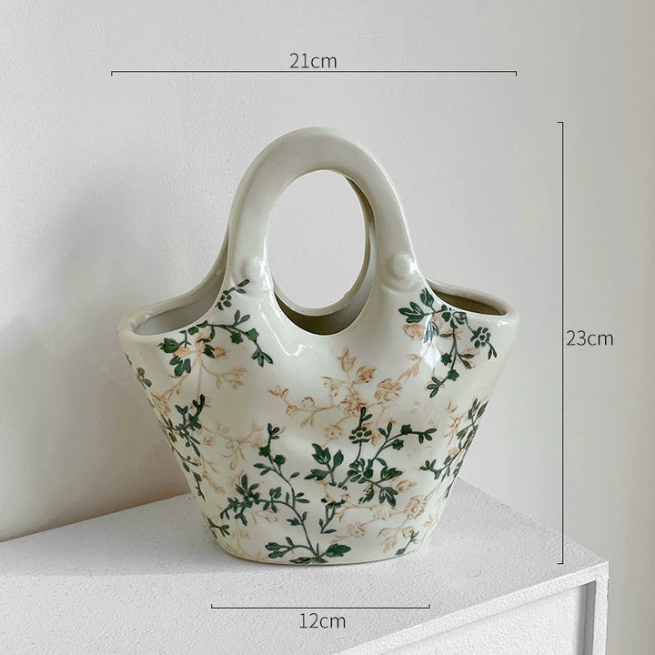 Elegant Handbag-Shaped Ceramic Vase