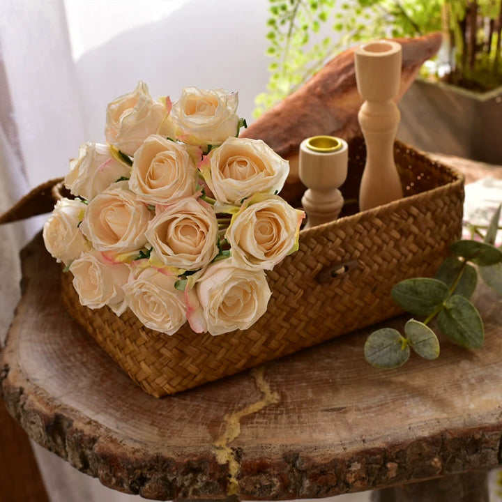 Vintage Terracotta Burnt Orange Mini Rose Bouquet for Wedding and Home Décor