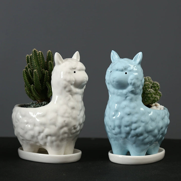 Cute Alpaca Succulent Pot Ceramic Planter