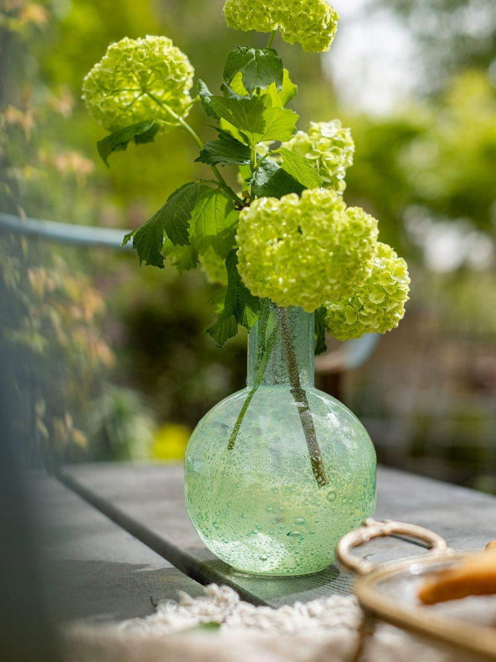 Gradient Green Bubble Glass Art Vase