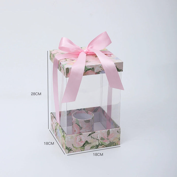 Transparent Square Floral Gift Box for Mother's Day