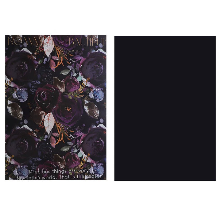 Vintage Plum Purple Floral Wrapping Paper - 38x50 cm, 10 Sheets