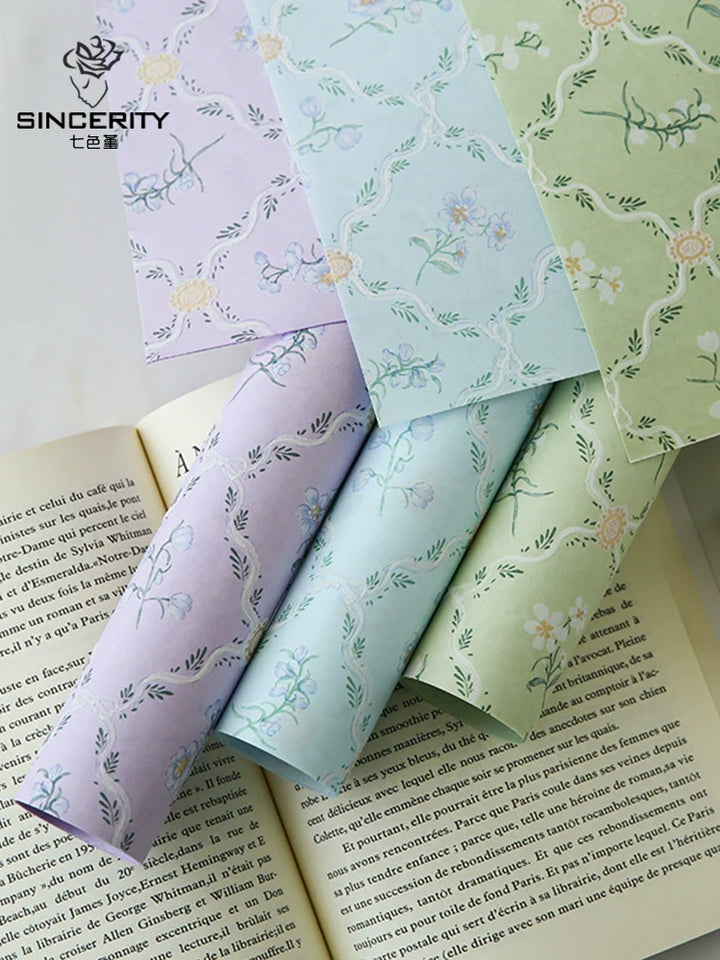 Pastel Floral Wrapping Paper for Flower Bouquets and Gift Packaging – 15 Sheets