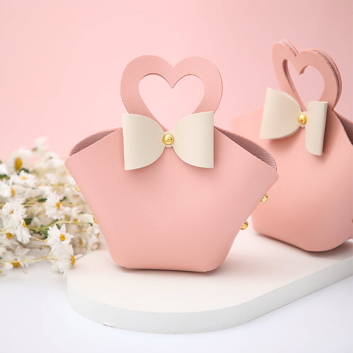 Party Favor Gift Bag with Heart Handle Pack 20 (6x5x16cm)