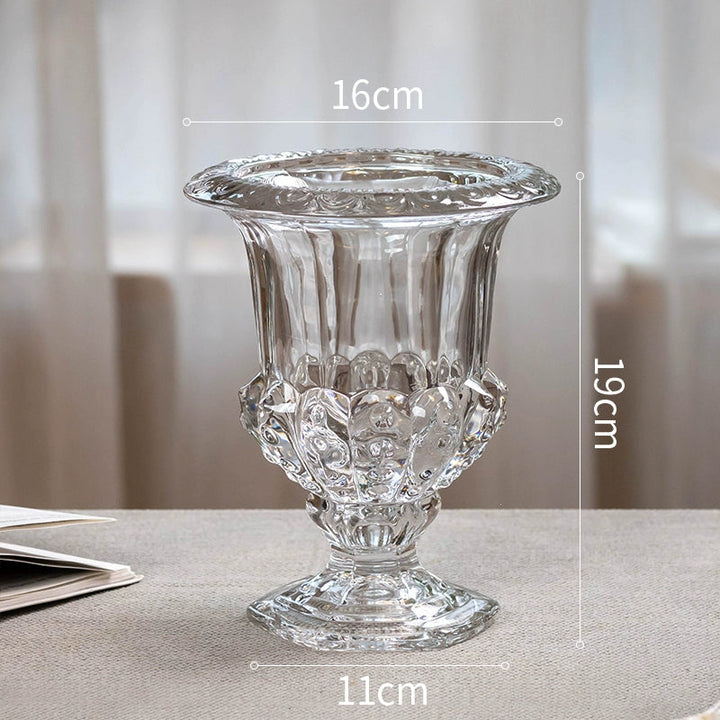 Pedestal Vintage Crystal Glass Urn Vase