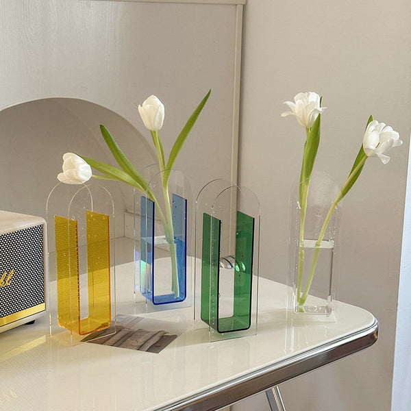 Colored Modern Tall Acrylic Vase