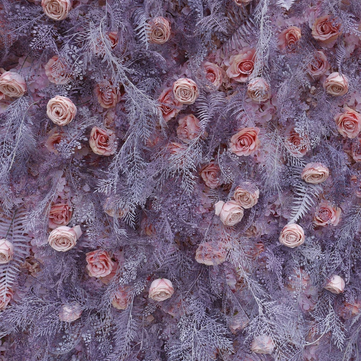 Stunning pink and lavender flower backdrop ideal for garden parties.
