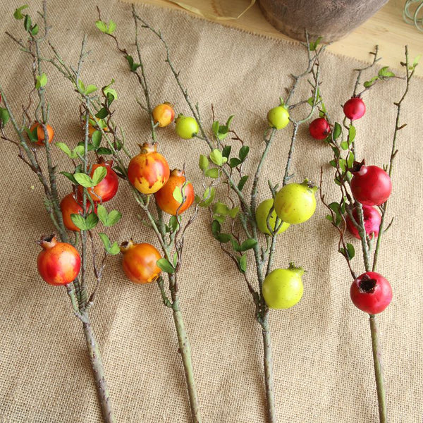 Pomegranate Fruit Branch Artificial Flowers, perfect as artificial plants for outdoors.