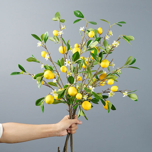 Artificial Yellow Lemon Fruit Tree Branch, perfect as artificial plant.