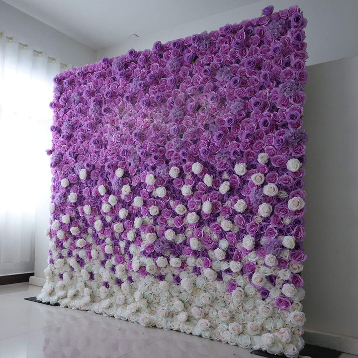 Lavender ombre flower wall backdrop perfect for parties.
