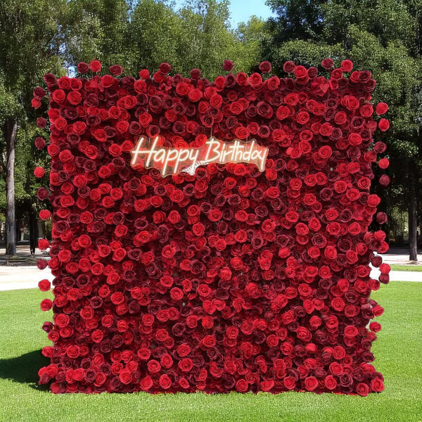 3D Flower Wall - Scarlet Celebration Floral Wall Backdrop