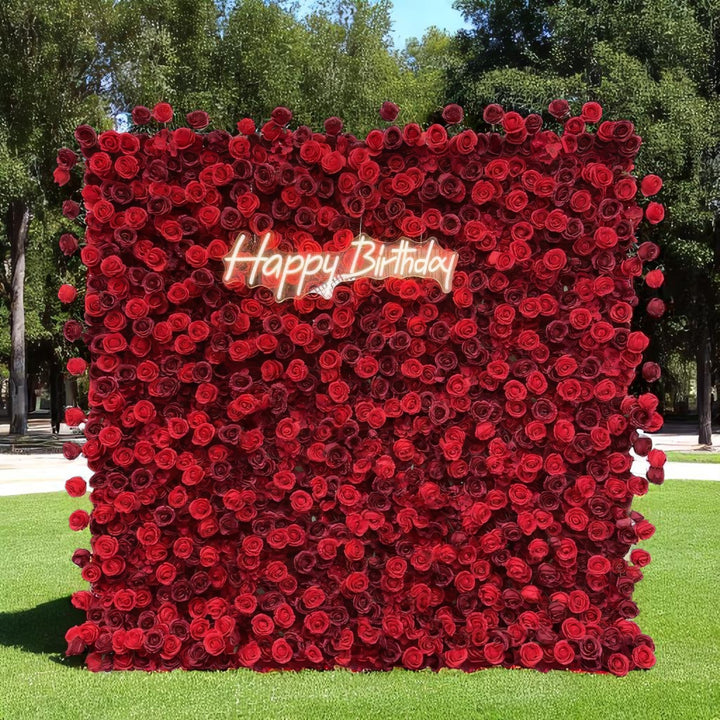 3D Flower Wall - Scarlet Celebration Floral Wall Backdrop