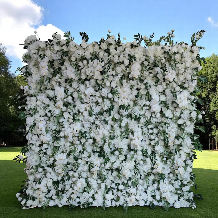 3D Flower Wall -  Snowy Elegance Floral Wall Backdrop
