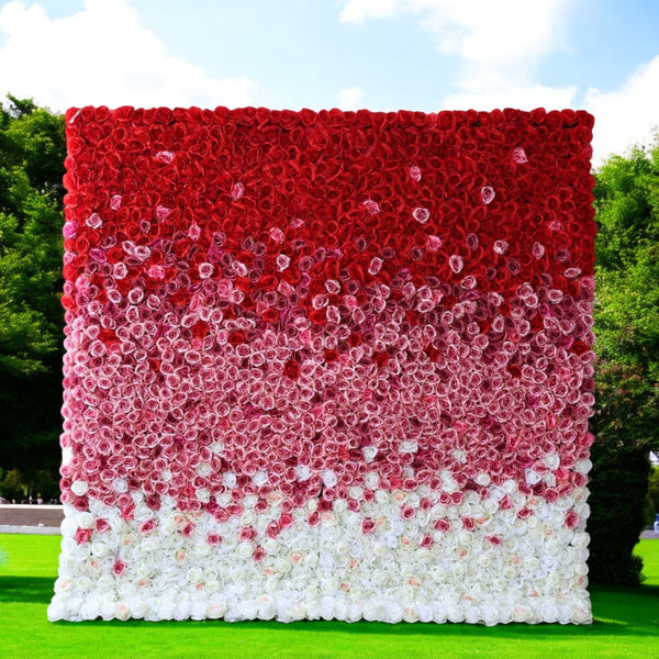 3D Flower Wall - Crimson Cascade Floral Wall Backdrop